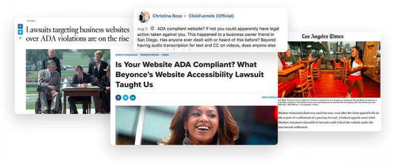 Non ADA Compliant Websites in the News