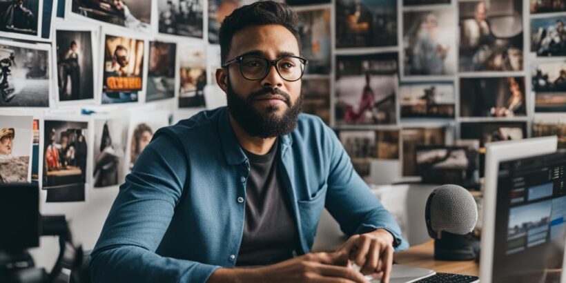 business owner sitting at his desk ready to host a webinar